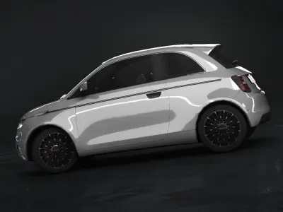 Fiat 500 2021 Low-poly 3D model