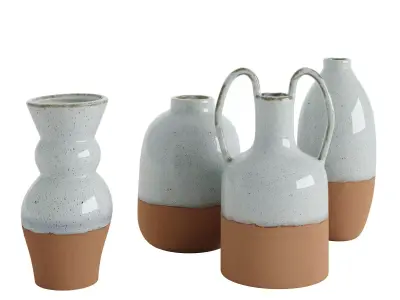 The Elegant White Speckled Ceramic Vase Series by Joyye 3D model