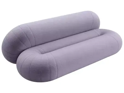 Modern Rounded Tube Sofa 3D Model 3D model