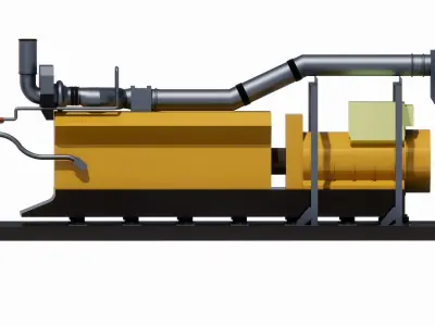  CAT DUAL FUEL 3516 DGB Generator 3D model
