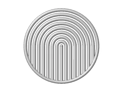 Open round geometric decor Boho ripple rosette and wall art 3D print model