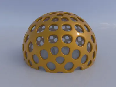 Geodesic Dome Like structure with round perforations 3D model