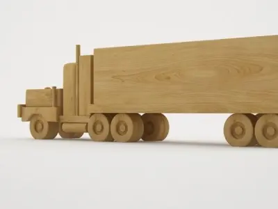 Wooden Toy Truck 3D model
