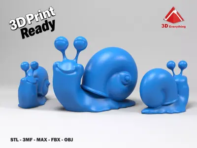 Funny snail 2 3D print model