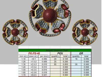 Italian pendant set pendant with top  3D print model