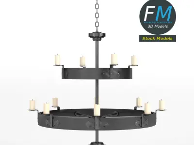Medieval chandelier 4 3D model