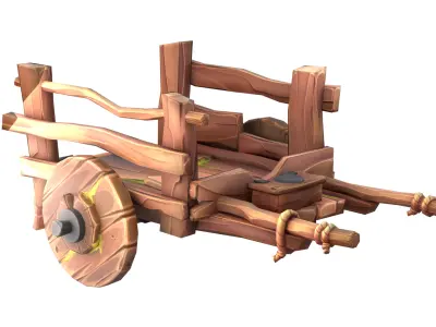 cartoon cart Low-poly 3D model