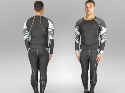 Man in crossfit uniform 412 Low-poly 3D model