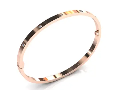 Love Small C Bracelet Diamonds or Screws 18 cm 3D print model