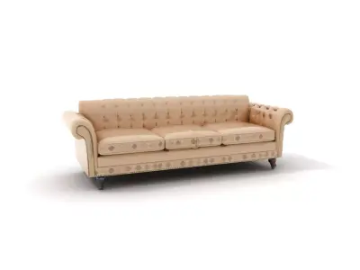 Elegant Beige Sofa model pack Low-poly 3D model