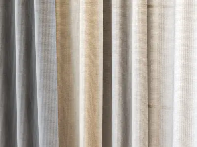 Minimalistic Curtain With 4K Textures 3D model
