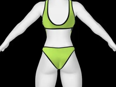 Woman sporty  swimsuit 3D model