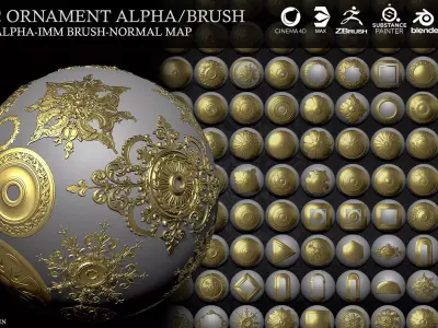 132 Ornament 4K Brushs 3D model