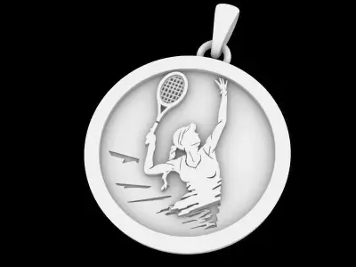 tennis player pendant 3D print model