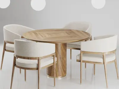 Dinning chair and table set15 3D model