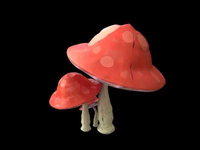 Mushrooms  Full Textures - PBR Asset High Poly 3D model