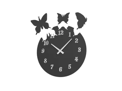 Butterfly Decoration Wall Clock 3D model