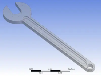 Simple spanner 3d model in mechanical engineering 3D model