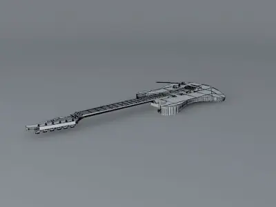 Checkered flag guitar Free 3D model