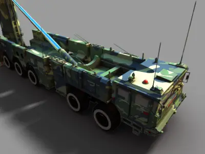 df-21c The dong feng 21 c medium-range ballistic missile 3D model