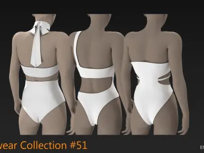 Swimwear Collection 51 CLO3D ZPRJ FBX OBJ MTL 3D model