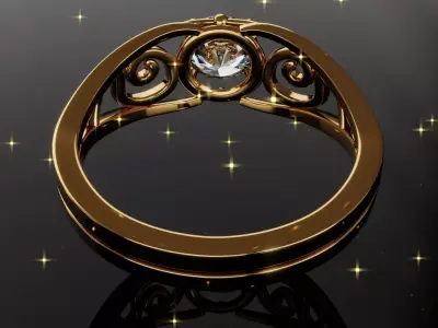 Aurora Gold Ring  3D print model