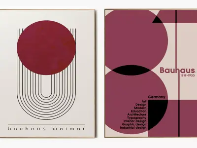 Bauhaus RedWine posters 3D model