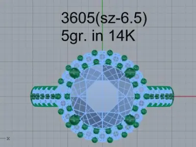 Round Halo Ring 3605 3D print model