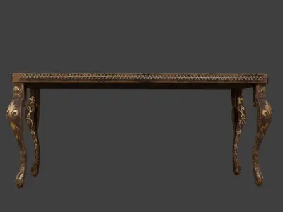 Desk Office Vintage Low-poly 3D model