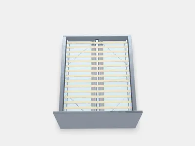 MALM Bed frame high w 4 storage boxes 22 Low-poly 3D model