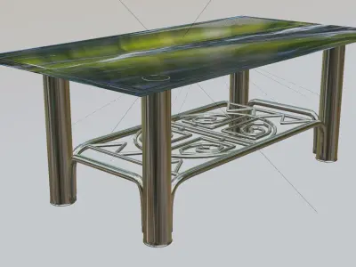 Modern Glass and Chrome Coffee Table 3D Model 3D model