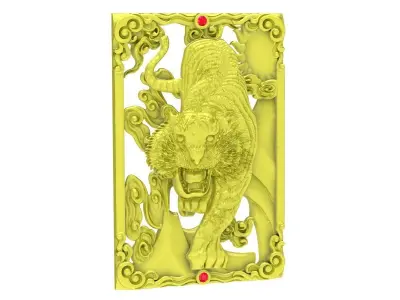 Luxury Tiger Relief Pendant 3D Jewelry Model  4023 3D print model