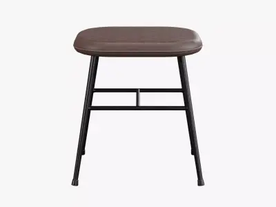 Spine metal base stool-leather Low-poly 3D model