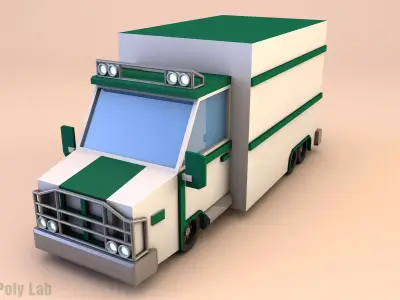 Low Poly Truck Low-poly 3D model