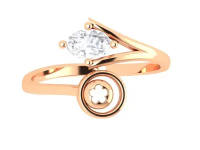 Light weight ring with ovel cut diamond soliter ring 3D print model