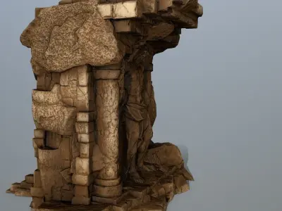 statue stone structure Low-poly 3D model