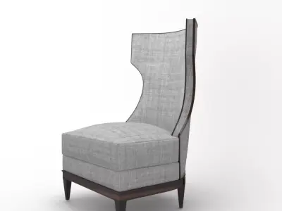 Luxury Demi Wing Chair Low-poly 3D model