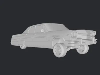 vintage lowrider car 3D print model