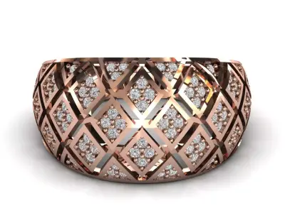 STL 3DM Print Ready Women Diamond Ring Lightweight Printable  3D print model 68