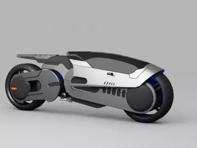 sci-fi  motorbike  rigged vehicle 3D model