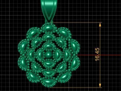 precious flower pendant 3d printable model 3D print model