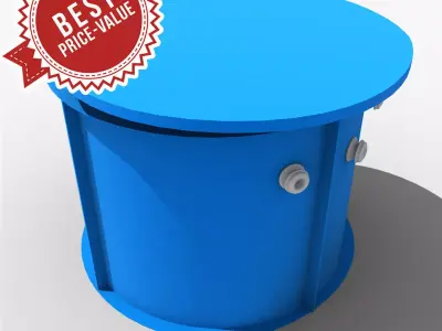 Shaft bucket with two holes 3D model