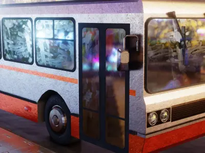 Old Rusty Bus Low-poly 3D model