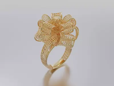 woman ring 3D print model 9