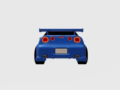 drift car pixar style Low-poly 3D model