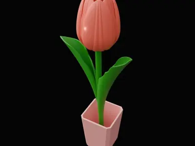 Tulip Flower 3D Print Model  3D print model