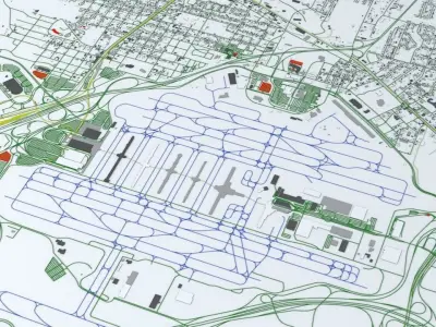 Atlanta ATL Hartsfield Jackson Airport Roads Buildings Pub Trans 3D model