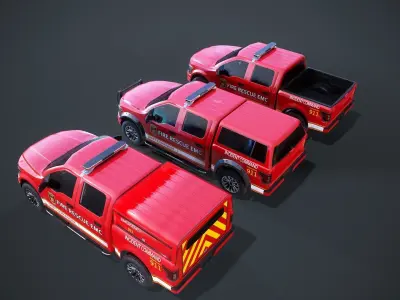American Pickup Low-poly 3D model