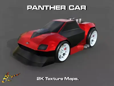 PANTHER CAR Low-poly 3D model