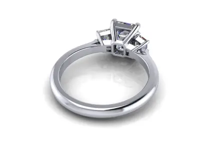 Emerald Woman Wedding Ring  3D print model